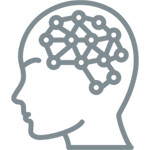 human head with brain outline icon