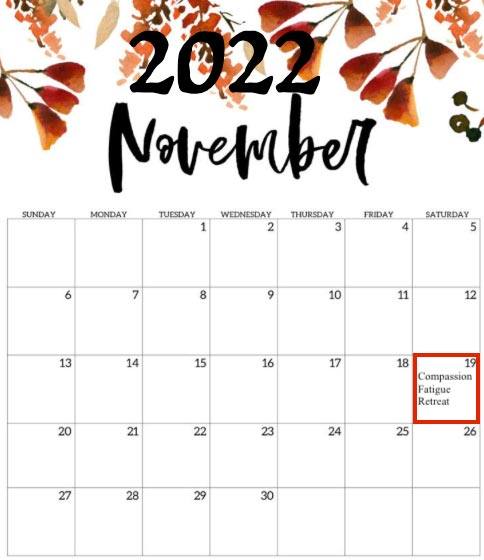november 2022 calender page