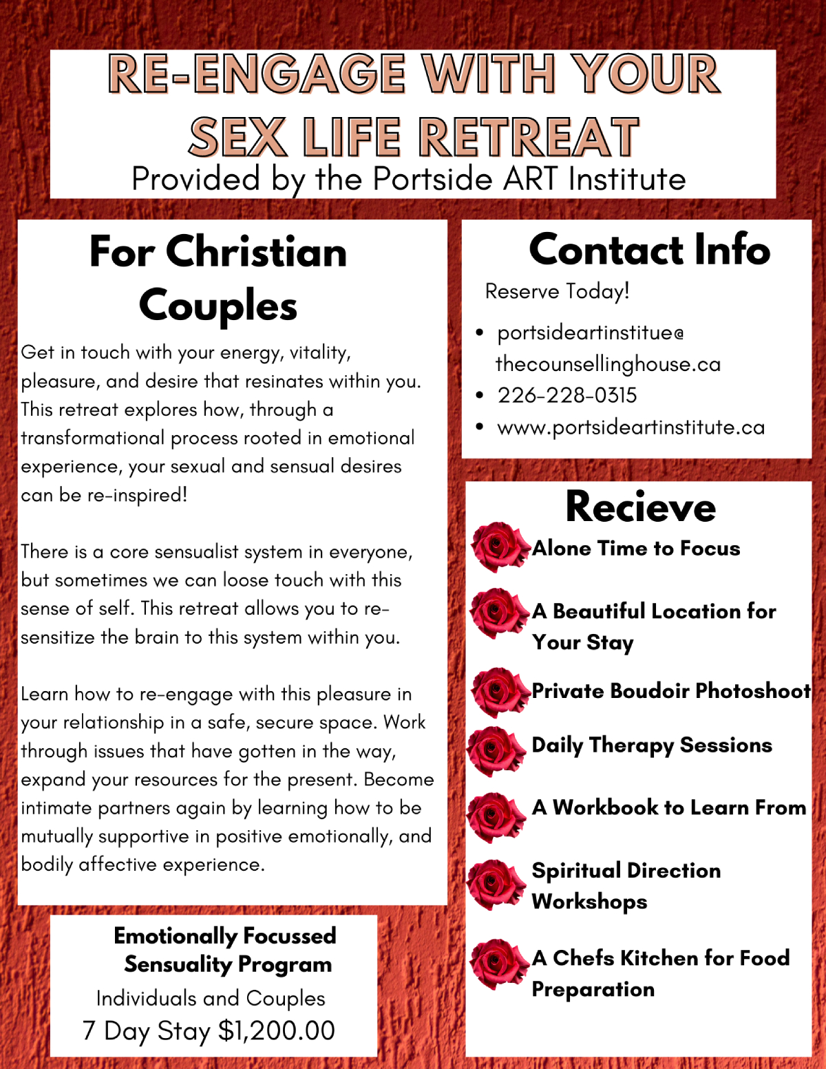 Portside Institute Re-engage with your sex life Retreat