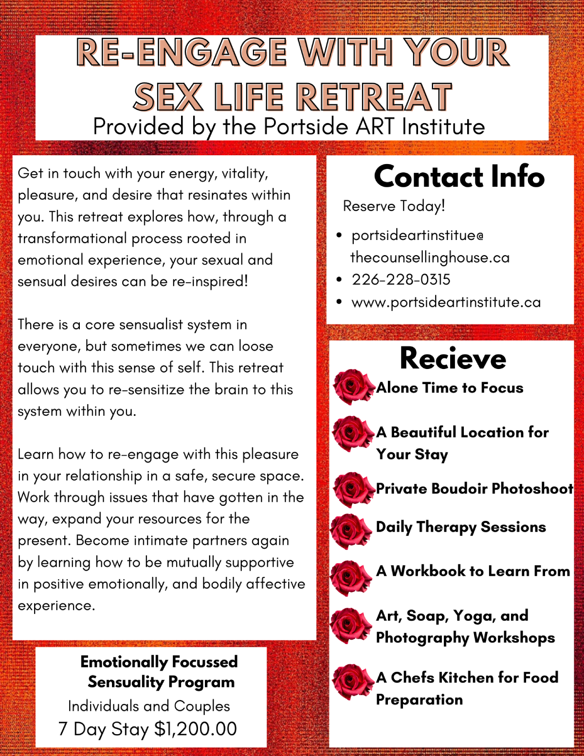 Portside Institute Re-engage with your sex life Retreat